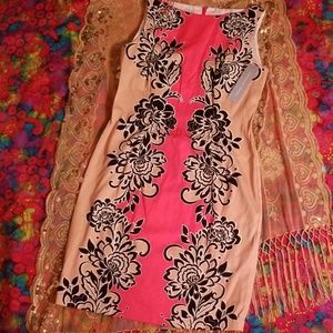 70% OFF Orig Price!! London Times Coral & Taupe Floral Dress